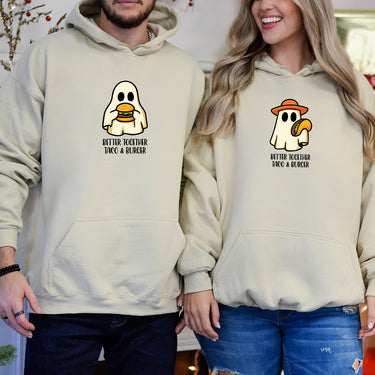 Burger & Taco Ghosts Matching Hoodies For Couples